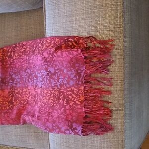 Lost River Pink and Orange Large Wrap Scarf